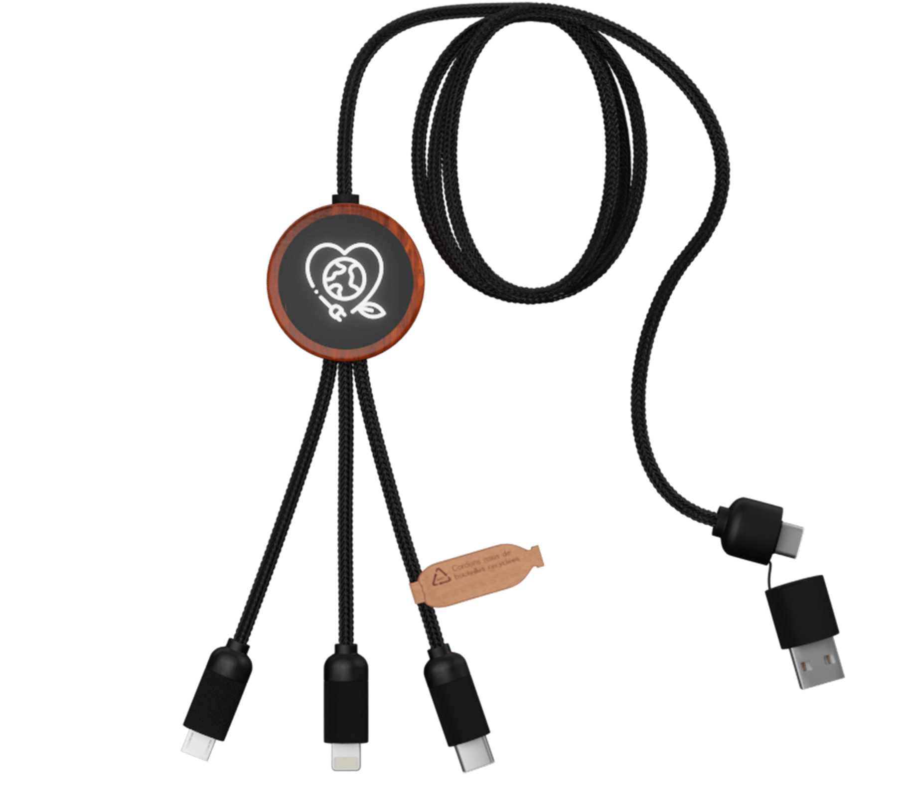 Porte clef ouvre bouteille avec cable data Type-C / lightning